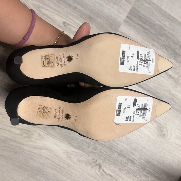 Stuart Weitzman Wren Pointed Toe Heel Ankle Sock Boots Black Suede US 4.5 Spain - Picture 7 of 9